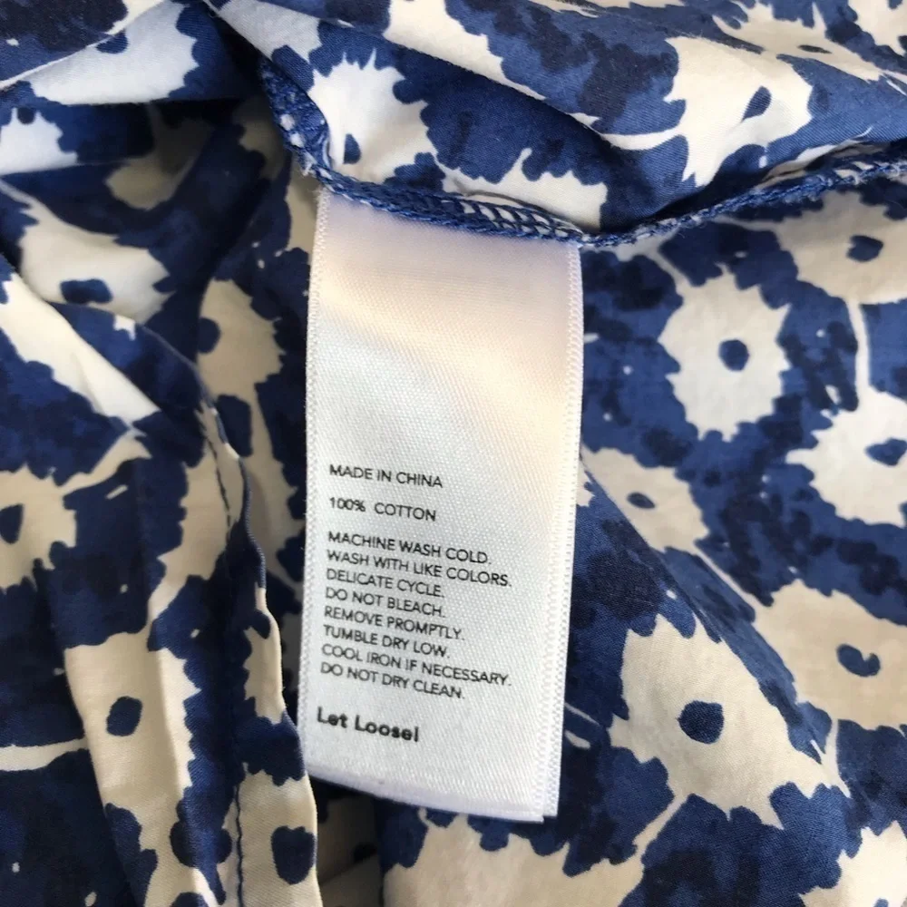 KATE SPADE SATURDAY BLUE WHITE BUTTON DOWN SHIRT SIZE XS